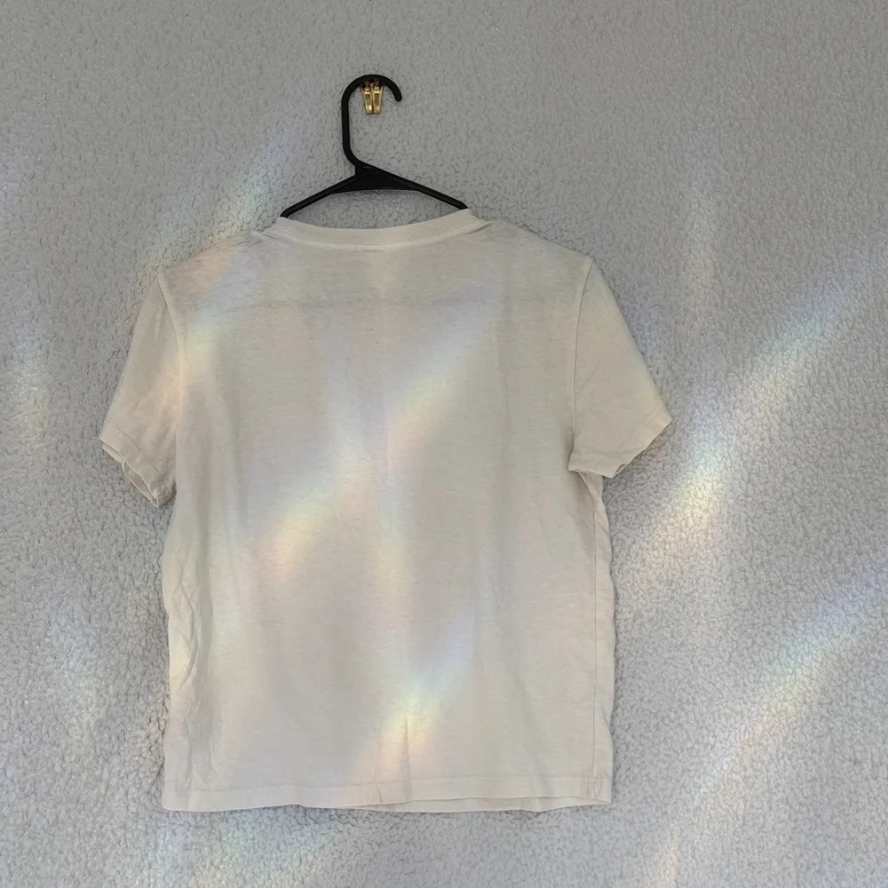 Redone 70s Loose Tee “ I Don’t Do Mornings Graphic - White with Orange Print - Picture 6 of 11
